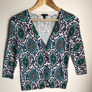 Talbots Baroque Pattern Cardigan/ Size Small